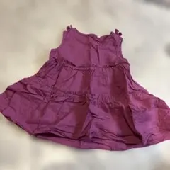 新品　パープル フリル付きワンピース 130