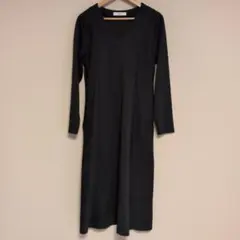 フェリシモ　IEDIT ブラック ワンピース Vネック 長袖