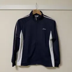 asics ネイビー/ホワイト ジャージ 上下 セットアップ