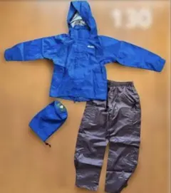 LOGOS レインコート（上下セット） 青　130
