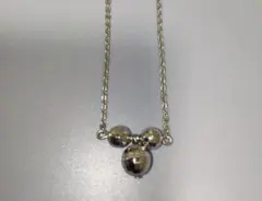 【美品】ミッキーマウス　ネックレス　ディズニー　シルバー　ミラーボール