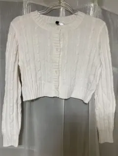 ホワイト ショート丈カーディガン Sサイズ