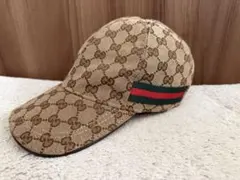 GUCCI グッチ GGキャンバス シェリーライン キャップ Mサイズ 58cm