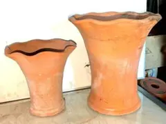 blueblueyellow様専用頁タイ製トール型フリル付テラコッタLS2セット