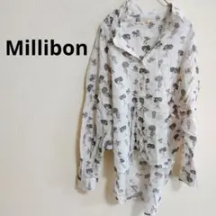USA古着 Millibon 総柄　ウサギ　長袖シャツ　羽織物
