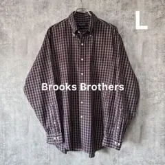 ✅【Brooks Brothers】長袖ボタンダウンチェックシャツL