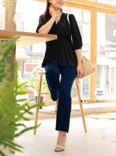 新品　有木【上質ごこち】接触冷感360ストレッチドライタッチストレートパンツのサムネイル