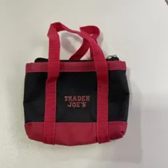 TRADER JOE'S 小型エコバッグポーチ 黒と赤
