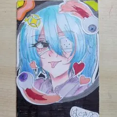 手書き 初音ミク イラスト ファンアート 色紙 おまけ付き 一点物