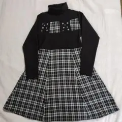 CROWN BANBY クラウンバンビ タートルネック長袖ワンピース 140