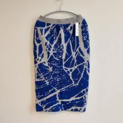 青とグレー♡タイトスカート♡ニット素材♡裏地付き♡個性派♡派手