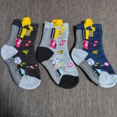 【3足セット】キッズ靴下　パトカー　13―18cm　みみ付きくつした　はくラボ