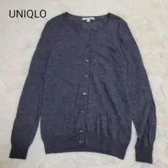 美品✨UNIQLO ユニクロ カーディガン ウール カシミヤ混 グレー M 薄手