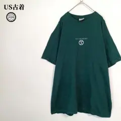 US古着　Tシャツ　DEPARTMENT 56　USA直輸入　企業ロゴ　緑　L