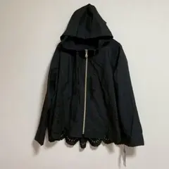 【タグ付】Arorrates レディースパーカー　羽織　レース　ブラック　Lのサムネイル