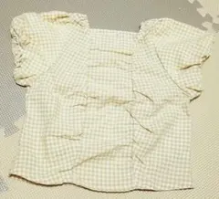 petit main チェック柄半袖シャツ 110