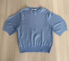 OPAQUE.CLIP 水色 半袖ニット　サマニット　M