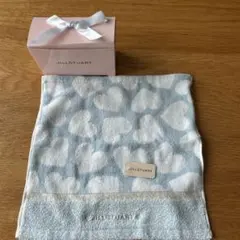 JILLSTUART 水色ハート柄タオルハンカチ