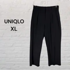 《UNIQLO》タックワイドパンツ09 BLACK XL