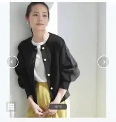 titivate パール釦クルーネックニットカーディガン