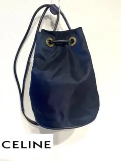 セリーヌ☆巾着ショルダー　ロゴミニリュック　ナイロン斜めがけポーチ　ヴィンテージ