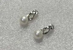 真珠　淡水　パール　シルバー　イヤリング m16