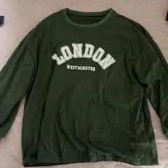 LONDON WESTMINSTER ロゴプリント 長袖 カットソー グリーン