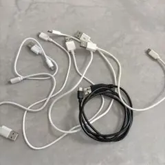 【6本セット】USB Type-A & Micro-B ケーブル