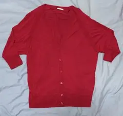 GU 　ニットカーディガン(５分袖）M ピンク　ドルマンスリーブ　着丈長　未使用