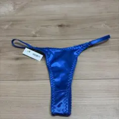 光沢サテン Tバック ブルーのサムネイル