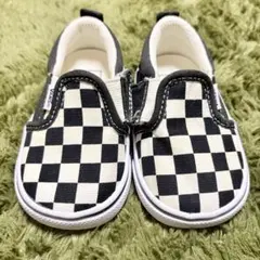 vans ベビー チェッカー柄スリッポン スニーカー 12cm
