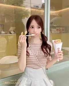 ミシェルマカロン ボーダーニットトップス