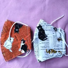 ハンドメイドネコ柄 マスク 猫柄 布マスク ファッションマスク大人用 男性 女性