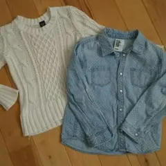 【セット】GAP☆ギャップ☆セーター☆デニムシャツ☆キッズ☆95㎝☆110㎝