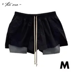 リックオウエンス風 フォグボクサー ショートパンツ グレー S【tra ora