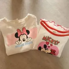 ミニーマウス・ミッキーマウス Tシャツ 2点セット　110センチ