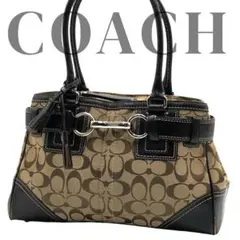 極美品✨コーチ　ハンドバッグ　キャンバス　レザー　黒　シグネチャー　10245 2025年最新】coach 10245の人気アイテム - メルカリ