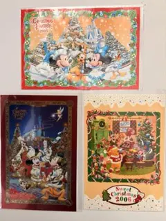 東京ディズニーランド　クリスマスポストカード3枚セット