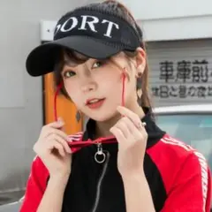 ◆新品◆ブラック◆黒◆メッシュサンバイザー◆レディース◆帽子◆キャップ