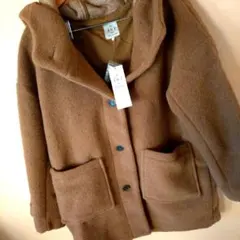 即購入○　翌日発送　サマンサモスモス　スライバーフードコート　キャメル　フリー