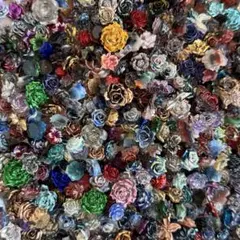 【50個】暗黒素材　ネイルパーツ　まとめ売り　デコパーツ　薔薇　クロ　黒　地雷系
