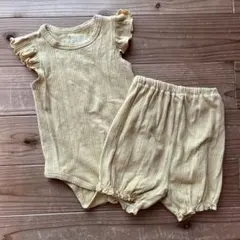【70サイズ】ベビーセットアップ　黄色