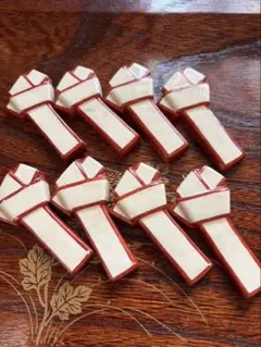 （極美品）清水焼き•赤絵結文箸置き　 　　　　　　　　伏原博之作 8点セット 極美品）清水焼き•赤絵結文箸置き 伏原博之作 8点セット - メルカリ