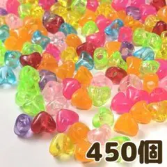 大量！クリアカラー ハートビーズ 450個 大穴ビーズ アクリル