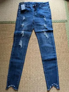 ダメージスキニーデニム　※ストレッチ有り
