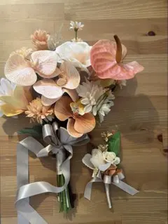 ウェディングブーケとコサージュセット