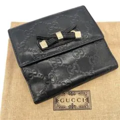 【必見】 GUCCI グッチ シマリボン GG柄 ダブルホック折財布 BLACK GUCCI グッチ シマリボン GG柄 ダブルホック折財布 BLACK - メルカリ