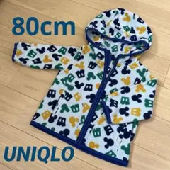 ⭐︎匿名配送⭐︎ミッキー柄 フリース パーカー ベビー　80cm ブルー ユニクロ