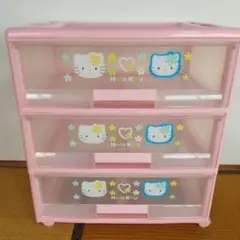 【訳あり】1998年 平成レトロ カオハナ ハローキティ 収納 3段チェスト