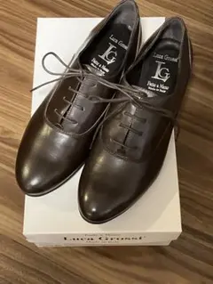 新品 Luca Grossi ダークブラウンレザーレースアップシューズ　37.0